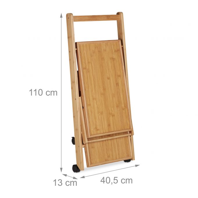 Relaxdays Πτυσσόμενο Καρότσι Σερβιρίσματος με 2 Ράφια - Natural - 4052025221645