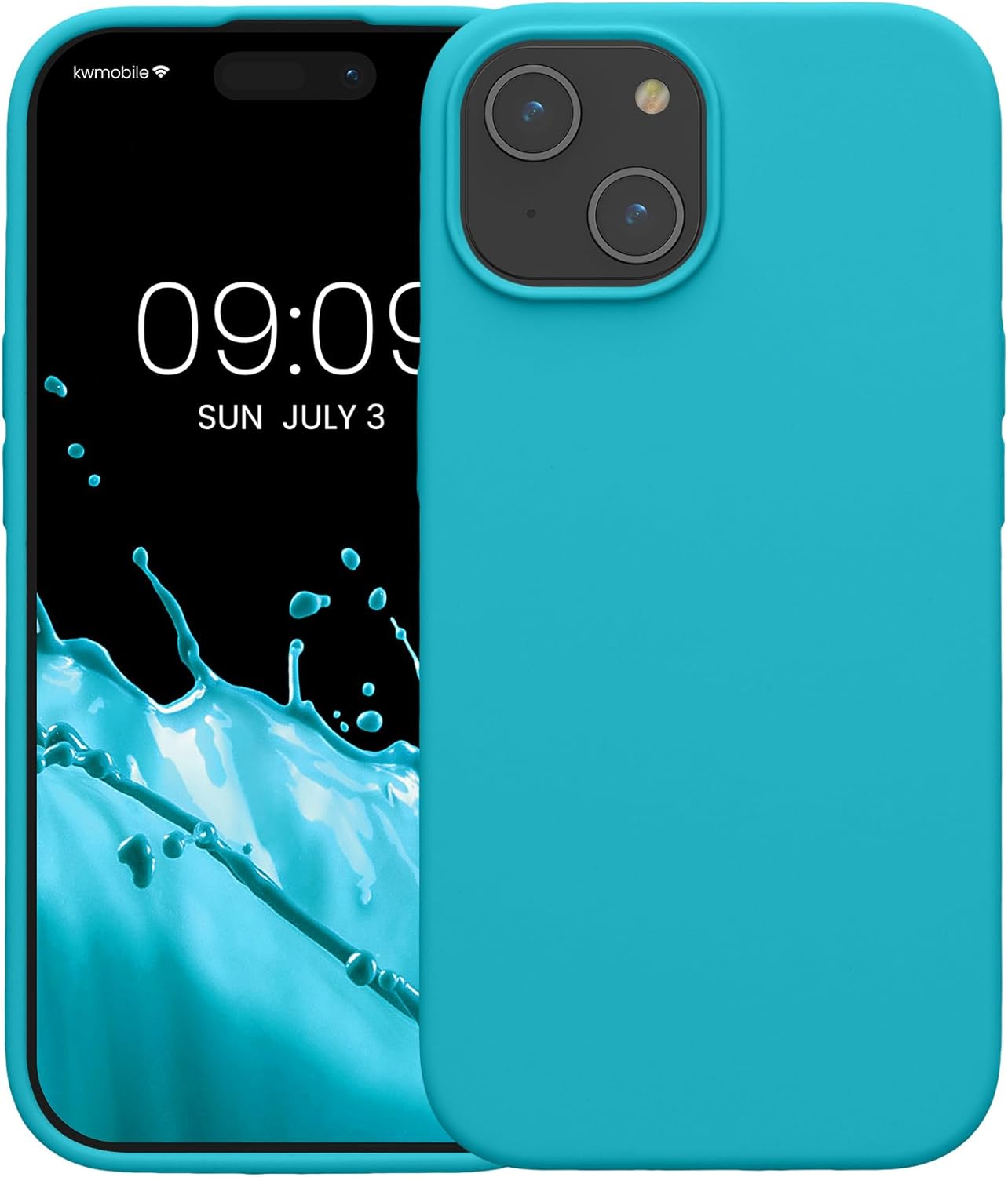 KW iPhone 15 Θήκη Σιλικόνης Rubberized TPU - Cool Glacier