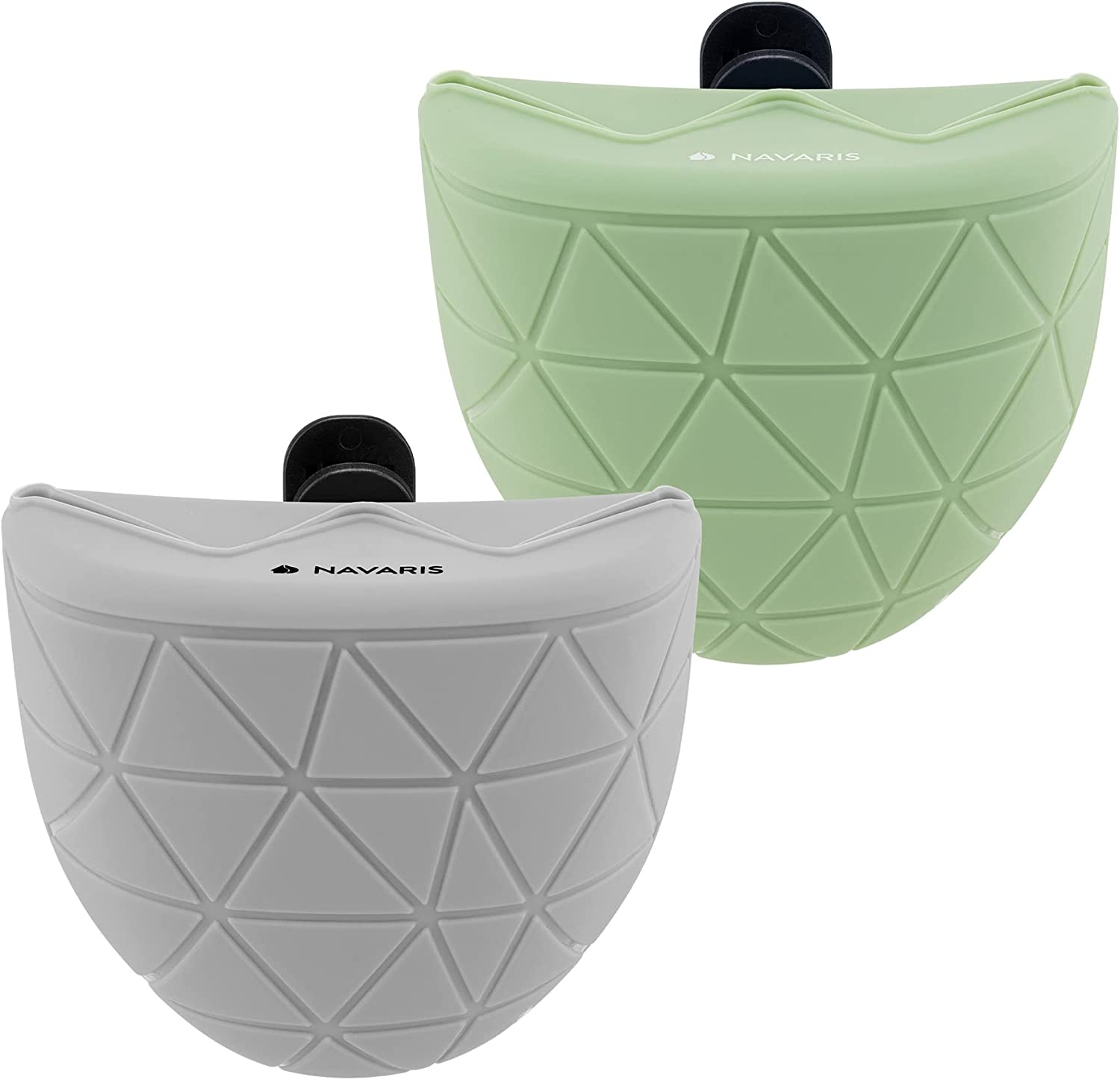 Navaris Σετ με 2 Τσάντες Σιλικόνης για Τροφή Κατοικιδίων - Green / Grey - 55467.07