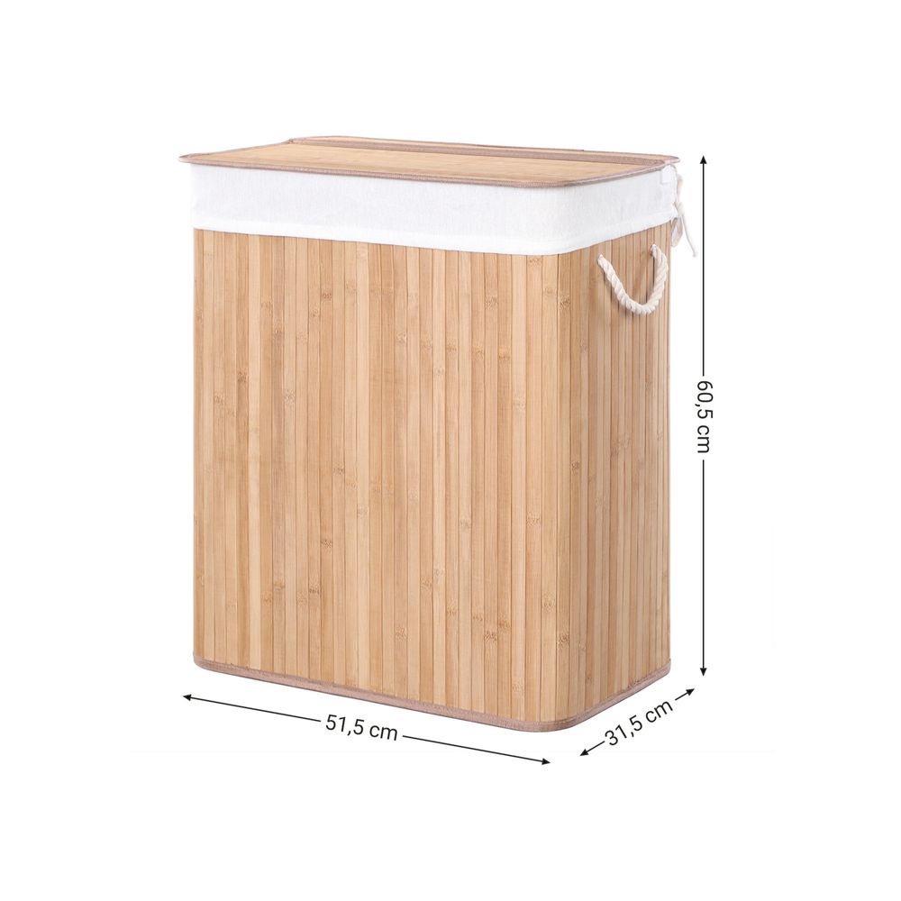 Songmics Καλάθι Απλύτων από Μπαμπού - 100L - Natural - LCB071N02