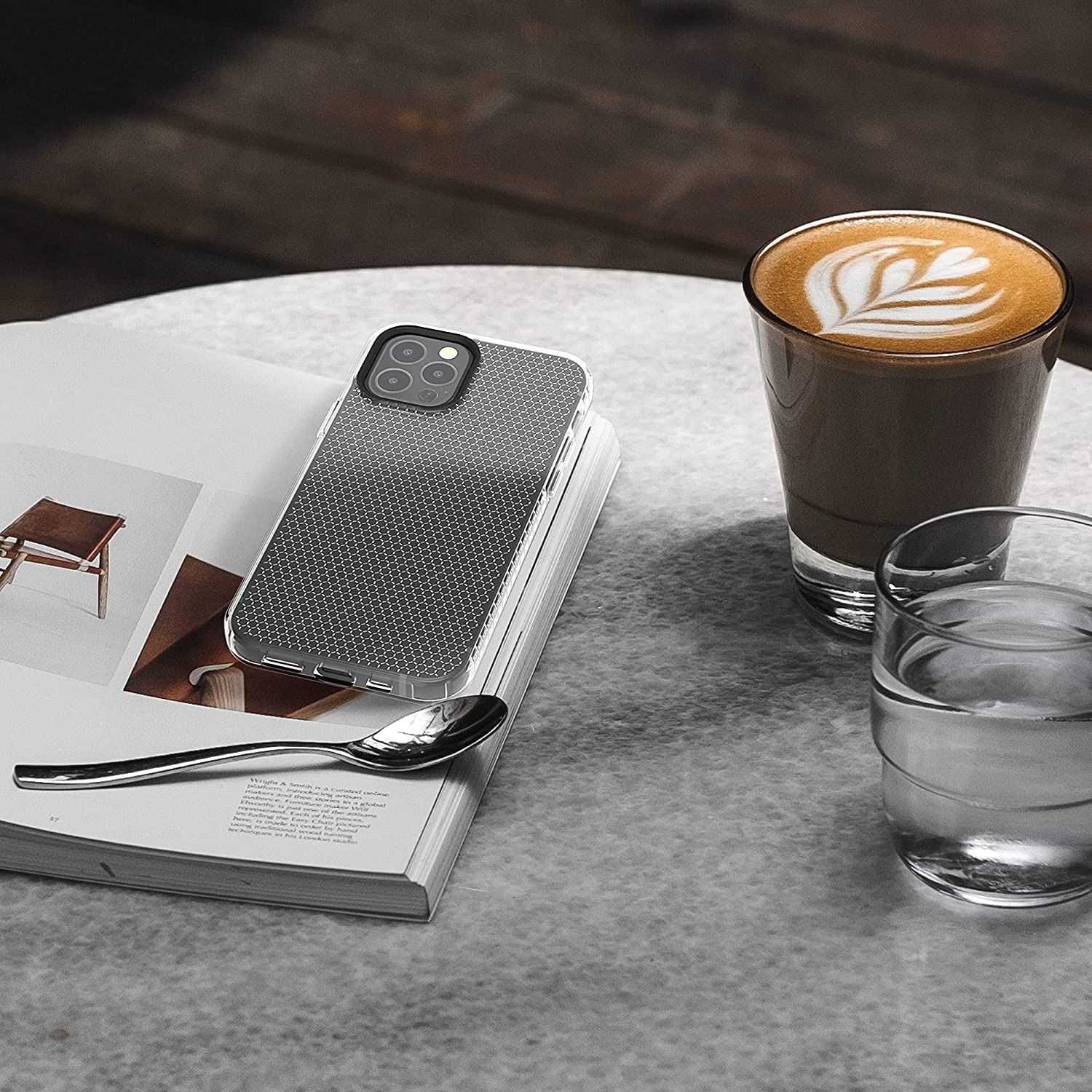 KW iPhone 12 / iPhone 12 Pro Θήκη Σιλικόνης TPU Design Honeycomb - Διάφανη - 55461.03