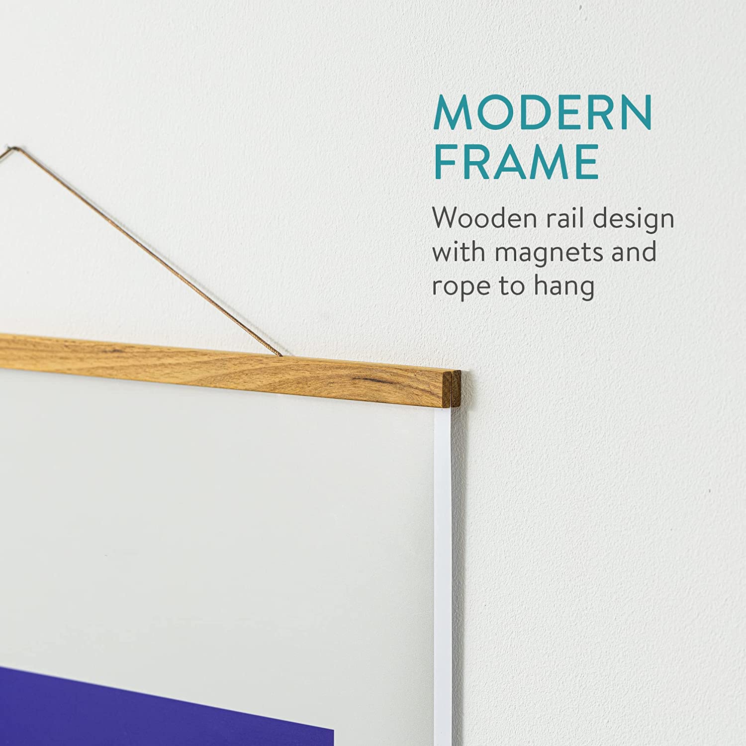 Navaris Σετ με 2 Ξύλινα Μαγνητικά Πλαίσια για Αφίσες - 21 cm / 61 cm - Brown - 58398.01.02