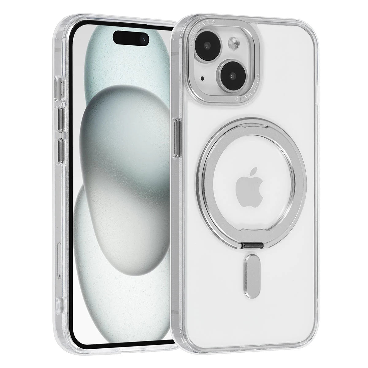 Tuniq iPhone 15 - Σκληρή MagSafe Θήκη με Περιστρεφόμενο Δαχτυλίδι Συγκράτησης - Διάφανη