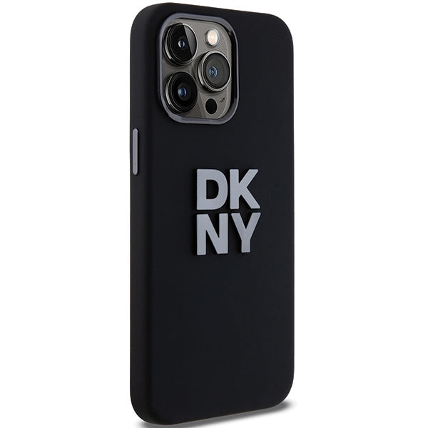 DKNY iPhone 15 Pro - Liquid Silicone Metal Logo - Σκληρή Θήκη με Πλαίσιο Σιλικόνης - Black