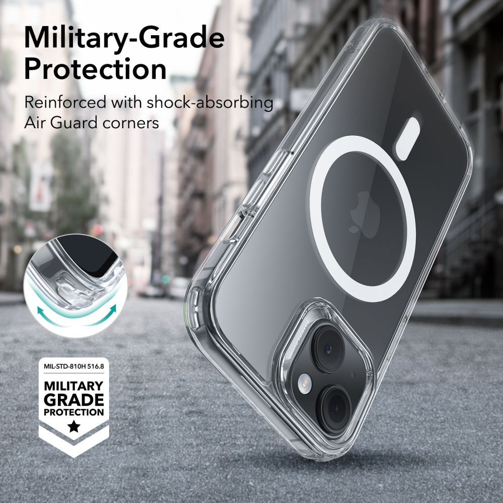 ESR iPhone 15 Plus Classic Hybrid Halolock Σκληρή Θήκη με Πλαίσιο Σιλικόνης και MagSafe - Διάφανη
