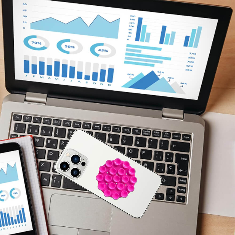 Techsuit Phone Holder Αξεσουάρ Στερέωσης Κινητού με Ενσωματωμένες Βεντούζες - Round Shape - Pink