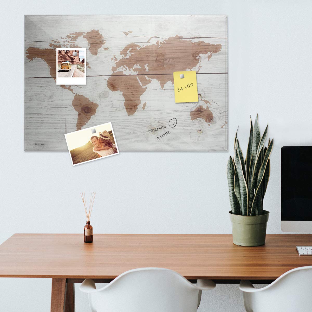 Navaris Μαγνητικός Γυάλινος Πίνακας - 90x60cm - Design World Map - 45723.01