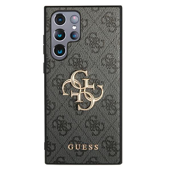 Guess Samsung Galaxy S22 Ultra - 4G Big Metal Logo Θήκη με Επένδυση Συνθετικού Δέρματος - Black - GUHCS22L4GMGGR