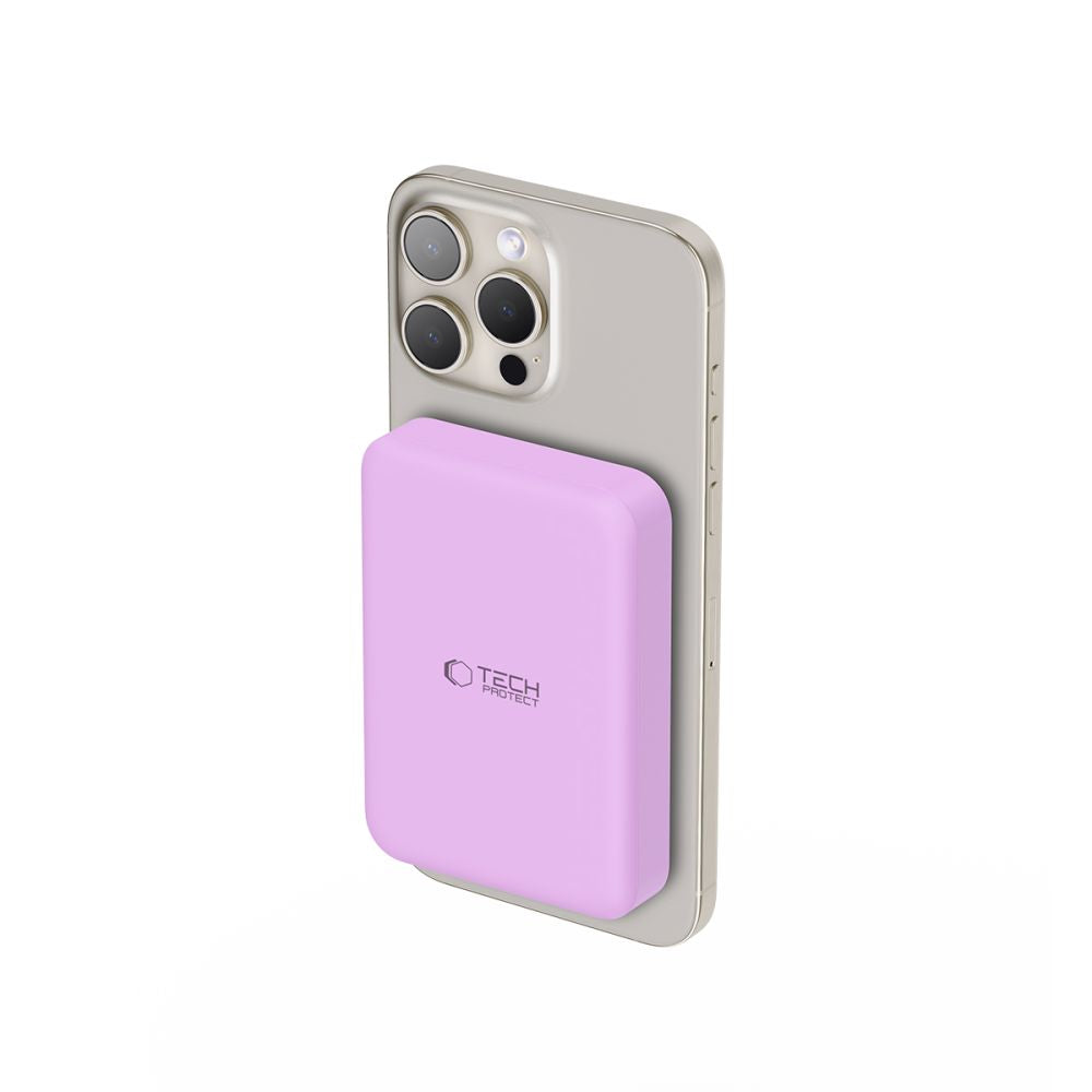 Tech-Protect PB11 Lifemag MagSafe PowerBank Μαγνητικό PowerBank Κινητού 10000 mAh - Lilac