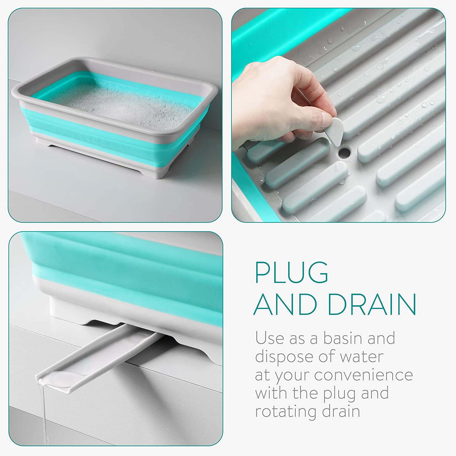 Navaris Στεγνωτήριο Πιάτων - Μαχαιροπίρουνων - Grey / Green - 37 x 27 x12 cm - 52539.01