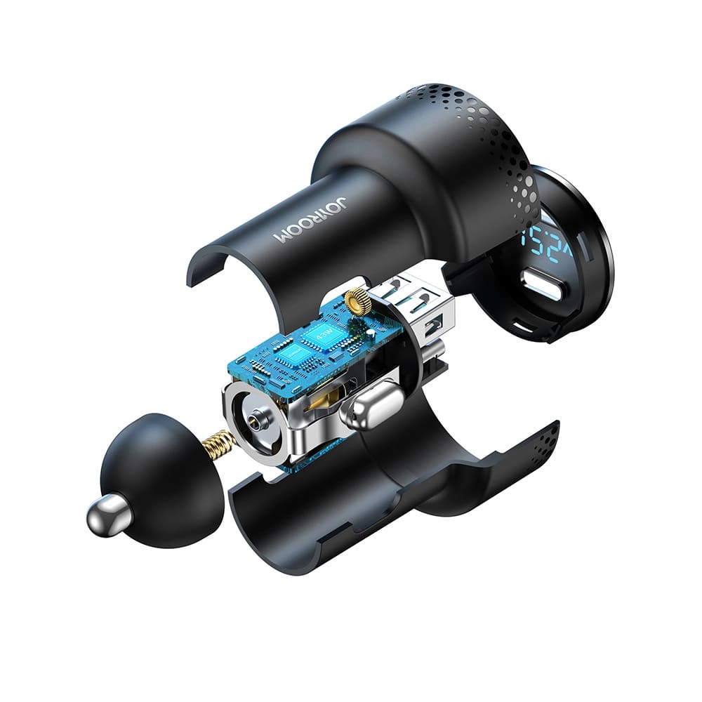 Joyroom Φορτιστής Αυτοκινήτου Γρήγορης Φόρτισης με 1 Θύρα USB και 1 Θύρα Type-C PD 53W QC 3.0 - Black - JR-CCD01