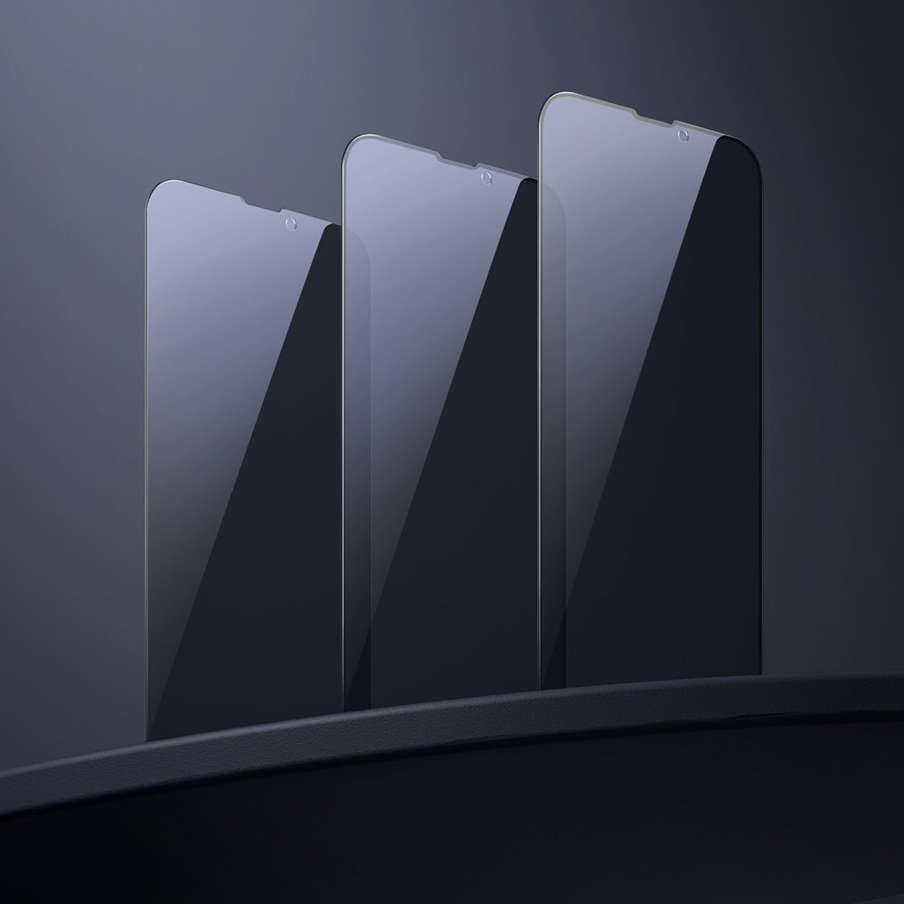 Baseus iPhone 13 Pro Max 0.23mm Anti-Spy Full Screen Tempered Glasses Αντιχαρακτικό Γυαλί Οθόνης - 2 Τεμάχια - Black - SGQP020501