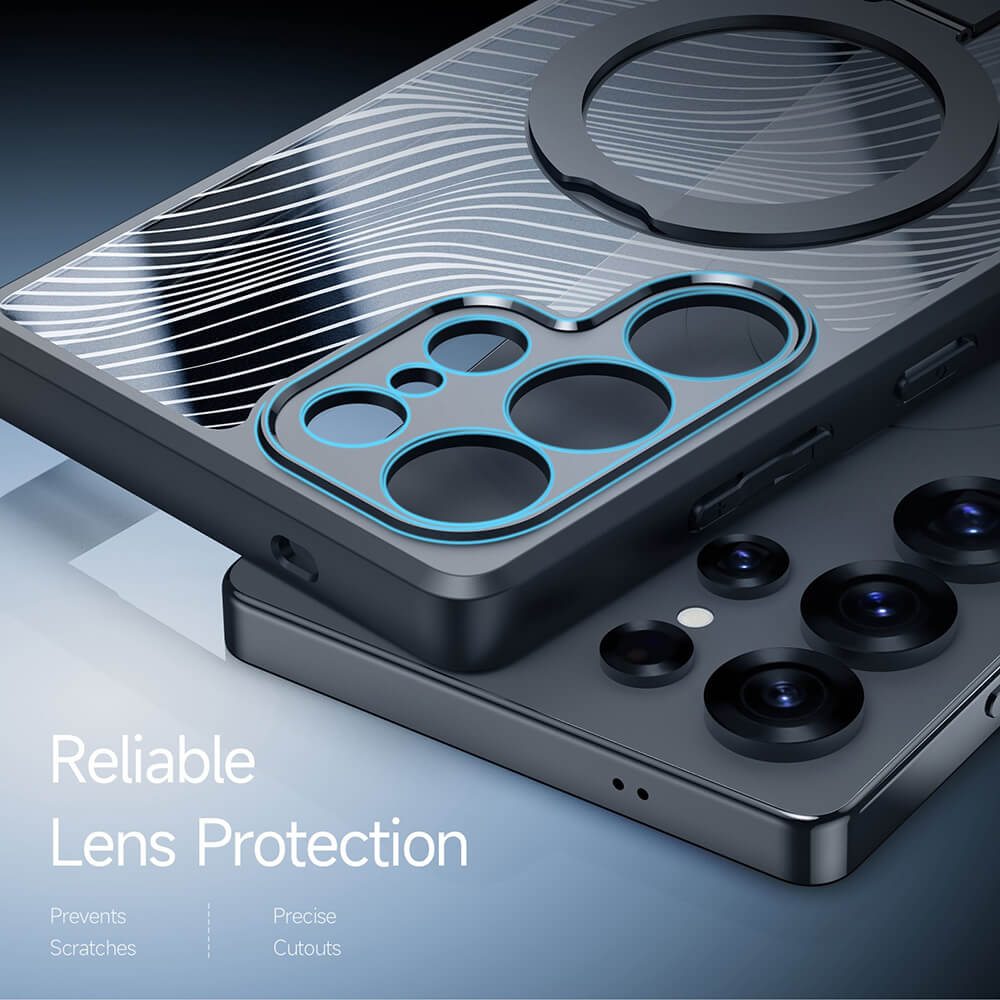 Dux Ducis Samsung Galaxy S25 Ultra Aimo MagSafe Magnetic Stand Σκληρή Θήκη με Πλαίσιο Σιλικόνης και MagSafe - Black