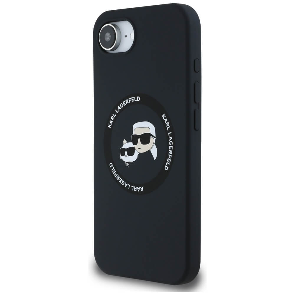 Karl Lagerfeld iPhone 16e - Silicone Karl and Choupette Heads - Θήκη Σιλικόνης με MagSafe - Black - KLHMPSE4SKCHTCK