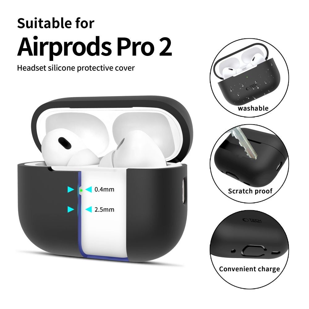 Tech-Protect AirPods Pro 1 / 2 Θήκη Σιλικόνης - Silicone - Black