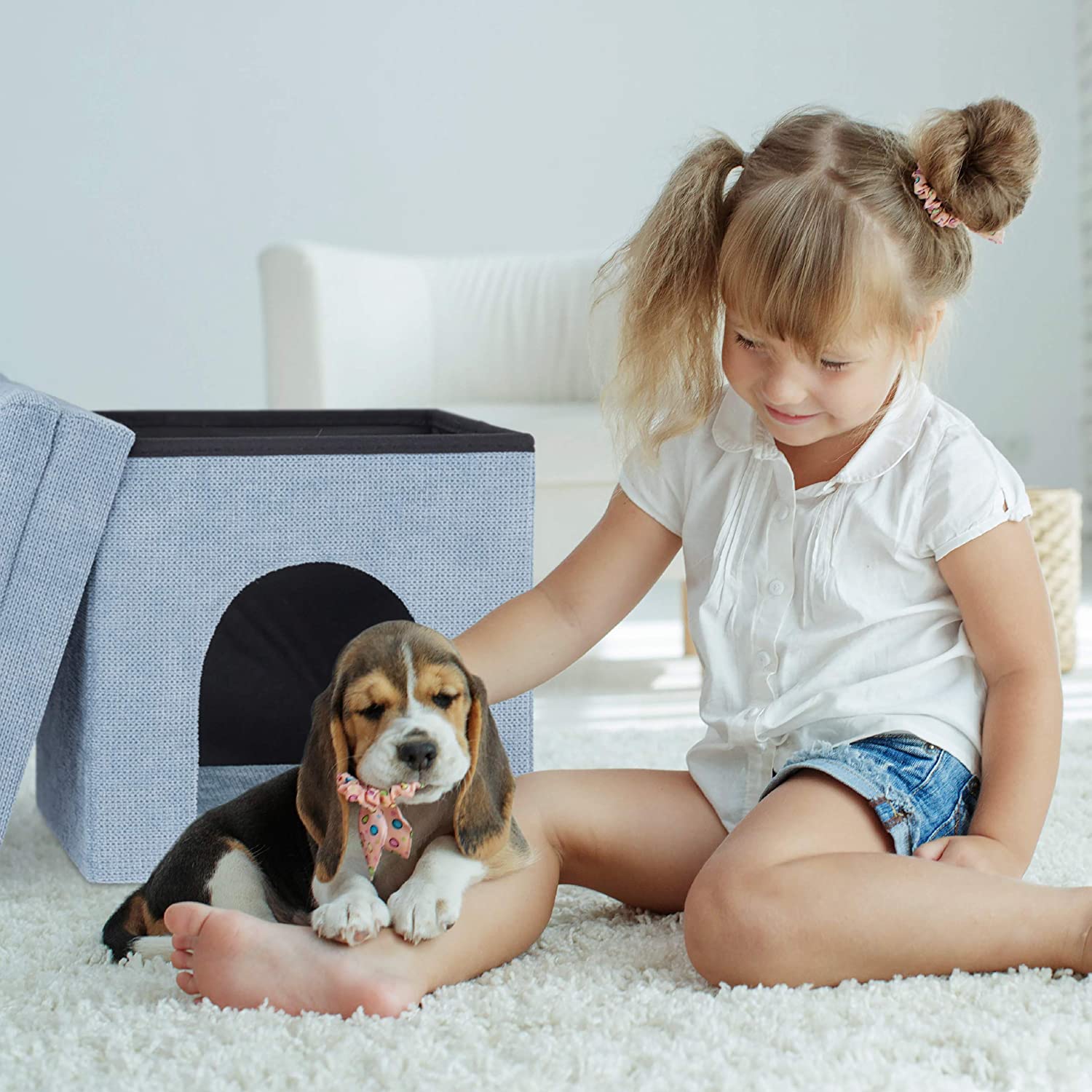 Relaxdays Σκαμπό / Σπηλιά για Γάτες - Grey - 4052025306687