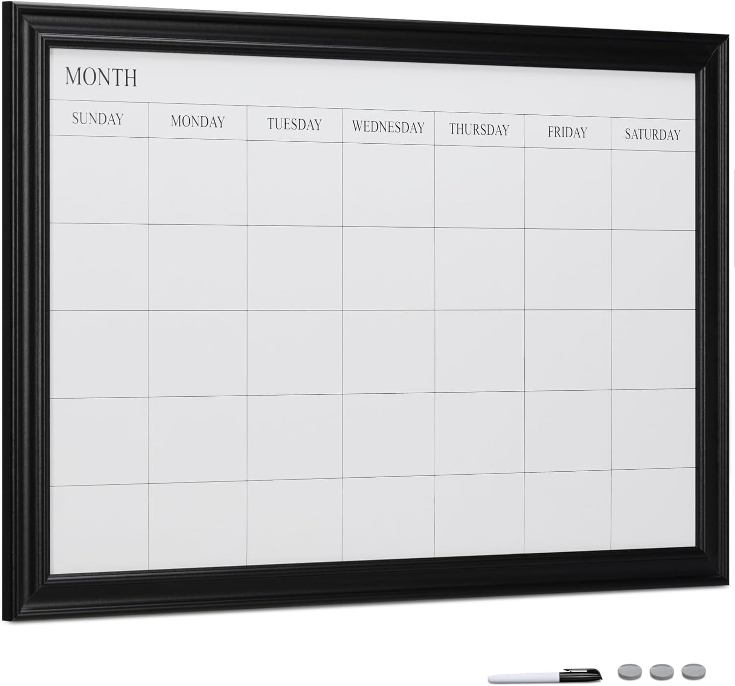 Navaris Εβδομαδιαίος Μαγνητικός Πίνακας Χρονοδιαγράμματος - 60 x 90 cm - White / Black - 56504.03