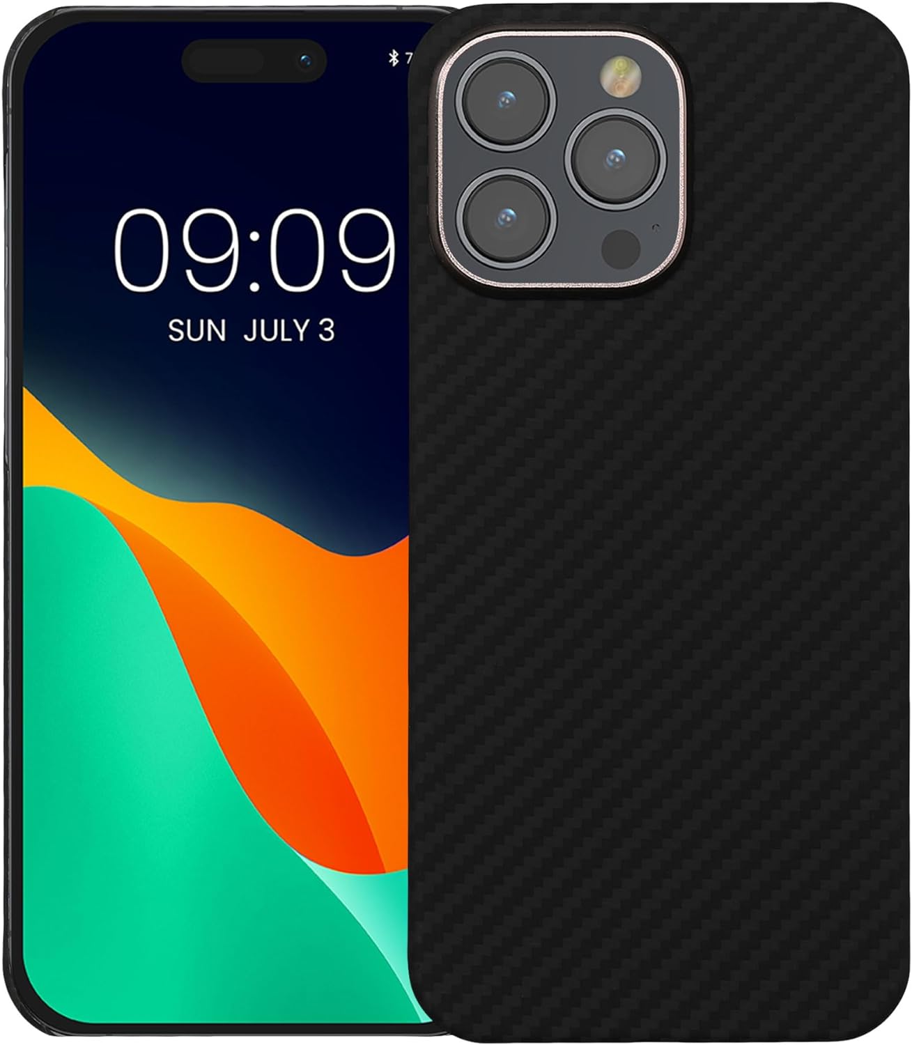 Kalibri iPhone 15 Pro Max Σκληρή Θήκη Aramid Fiber Body Armor - Black Matte - KLB000026FA001C