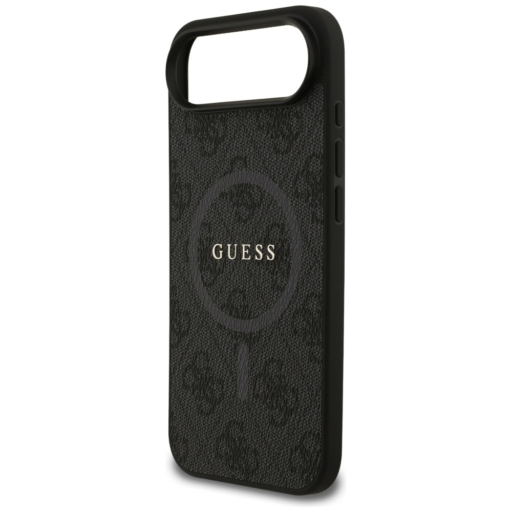 Guess iPhone Air - 4G Ring Classic Logo MagSafe - Σκληρή Θήκη με Πλαίσιο Σιλικόνης και Επένδυση Συνθετικού Δέρματος - Black - GUHMP17MG4GFRK