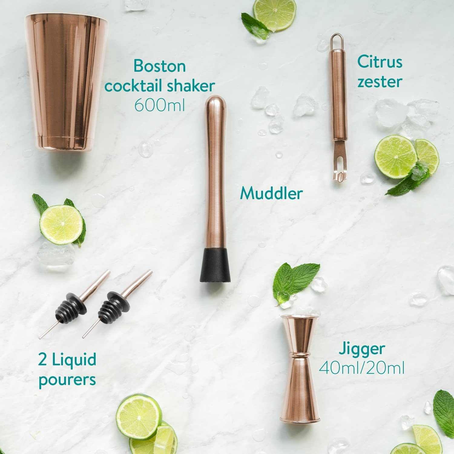 Navaris Σετ 11 Τεμαχίων για Cocktail - Rose Gold - 49860.11.81