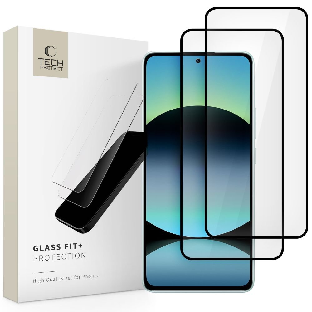 Tech - Protect Xiaomi Redmi Note 14 4G / Redmi Note 14 5G - Glass Fit+ 9H 0.3mm Tempered Glass Αντιχαρακτικό Γυαλί Οθόνης - 2 Τεμάχια - Διάφανα
