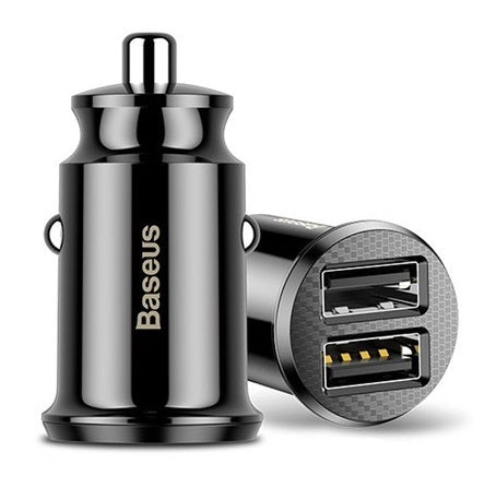 Baseus Grain Car Charger - Φορτιστής Αυτοκινήτου 3.1A 2xUSB Ports - Black - CCALL-ML01