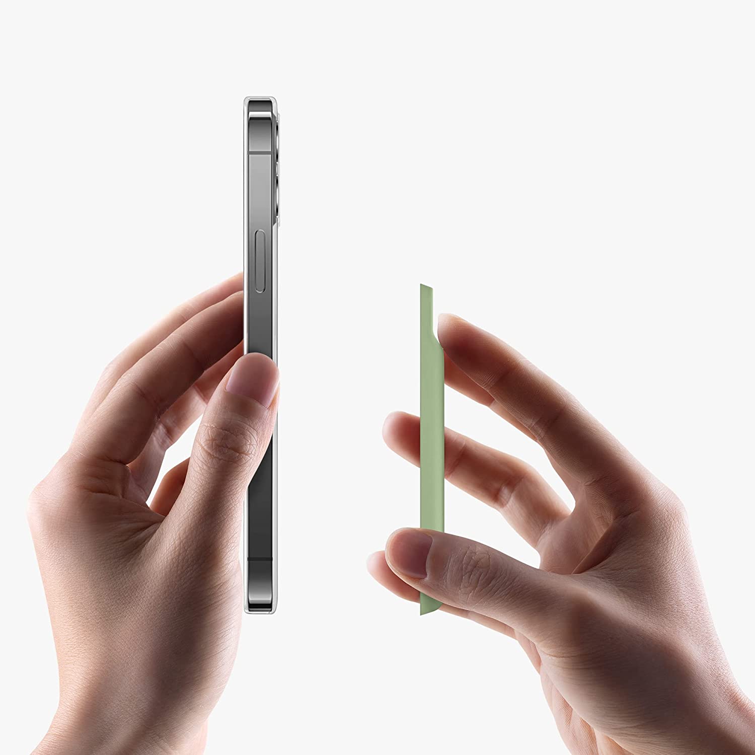 KW iPhone Μαγνητική Θήκη από Σιλικόνη για Πιστωτικές Κάρτες - Mint Matte - 58790.50