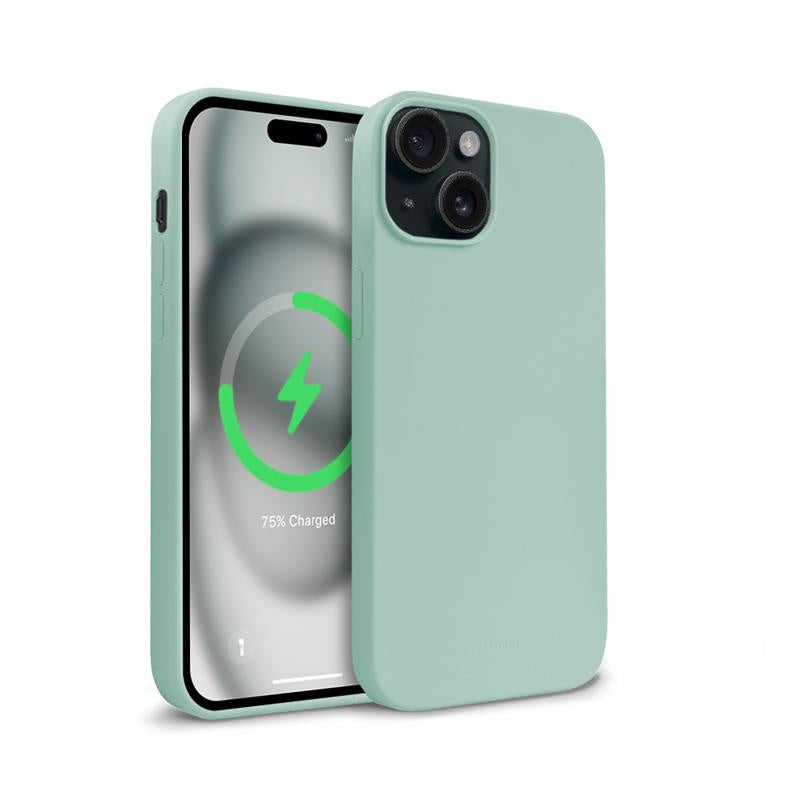 Crong iPhone 15 Color Cover Magnetic - Θήκη Σιλικόνης με MagSafe - Mint