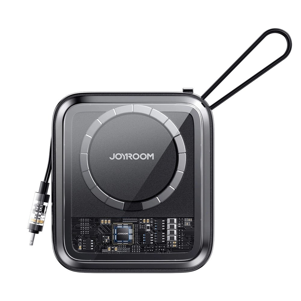 Joyroom JR-L007 Icy Series 22.5W Ασύρματο Power Bank με MagSafe 10000mAh με 1 Θύρα Type-C και Ενσωματωμένο Καλώδιο Lightning - Βlack
