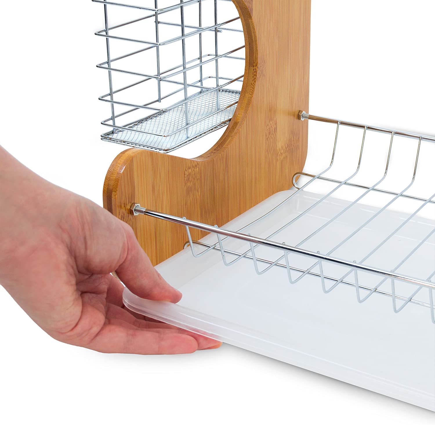 Relaxdays Στεγνωτήριο Πιάτων και Μαχαιροπίρουνων από Μπαμπού - Silver / Natural - 4052025191528