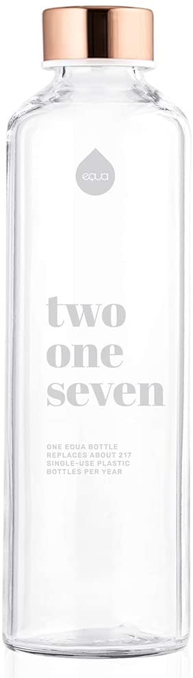 Equa Mismatch Γυάλινο Μπουκάλι Νερού με Θήκη από Δερματίνη - 750ml - Sage / Διάφανο