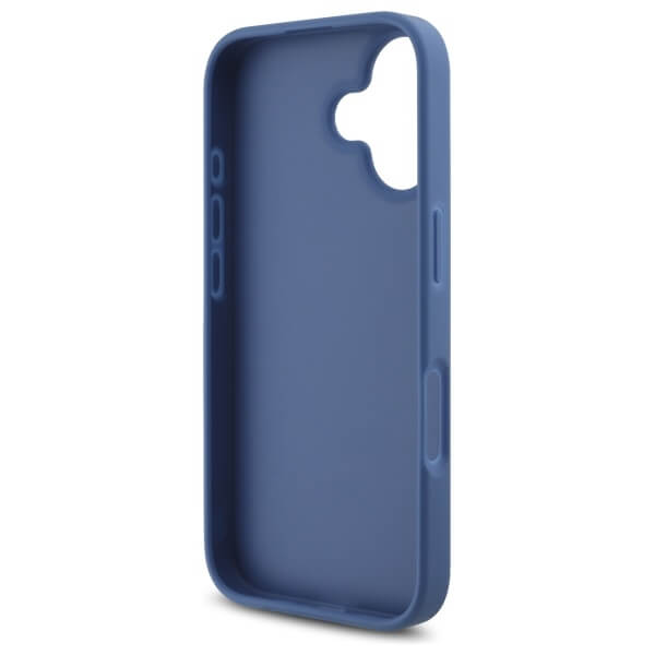 Guess iPhone 16 - 4G Big Logo - Θήκη με Επένδυση Συνθετικού Δέρματος - Blue - GUHCP16S4GMGBL
