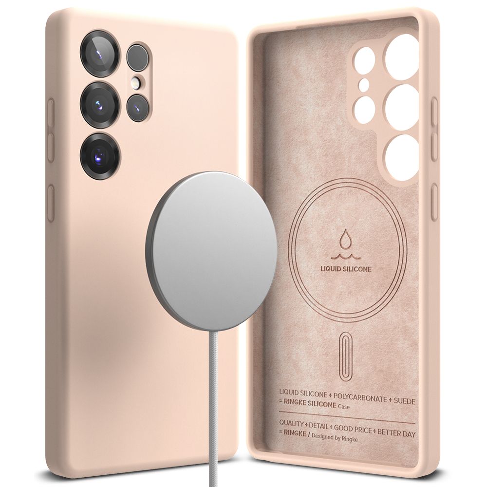 Ringke Samsung Galaxy S25 Ultra Silicone Magnetic MagSafe Case Θήκη Σιλικόνης με MagSafe - Pink Sand