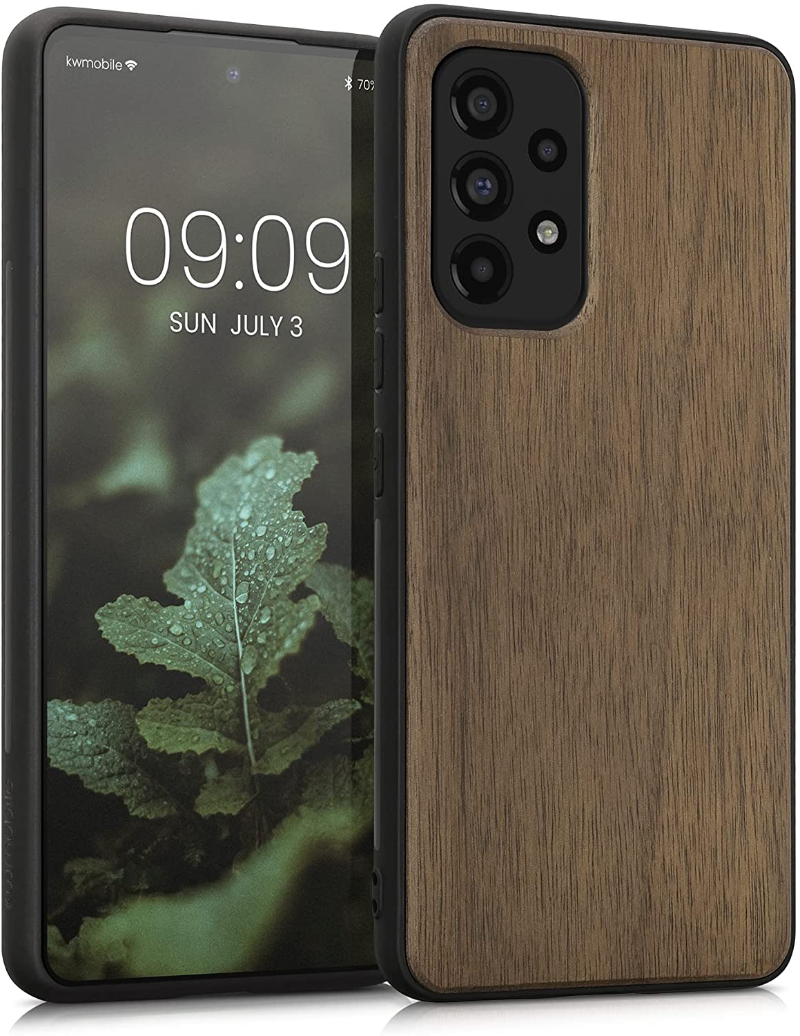 KW Samsung Galaxy A53 5G Θήκη από Φυσικό Ξύλο - Dark Brown - 57997.18