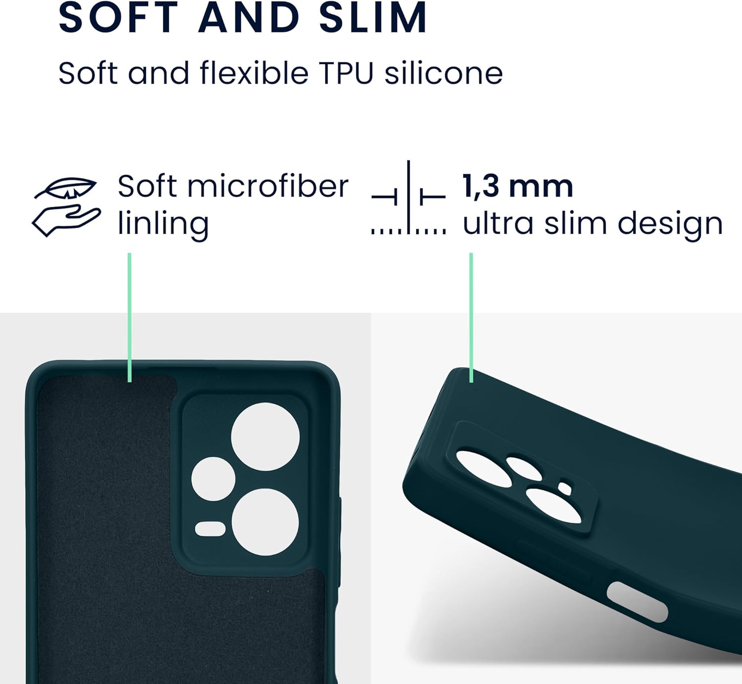 KW Xiaomi Redmi Note 12 Pro+ Θήκη Σιλικόνης Rubberized TPU - Matte Petrol