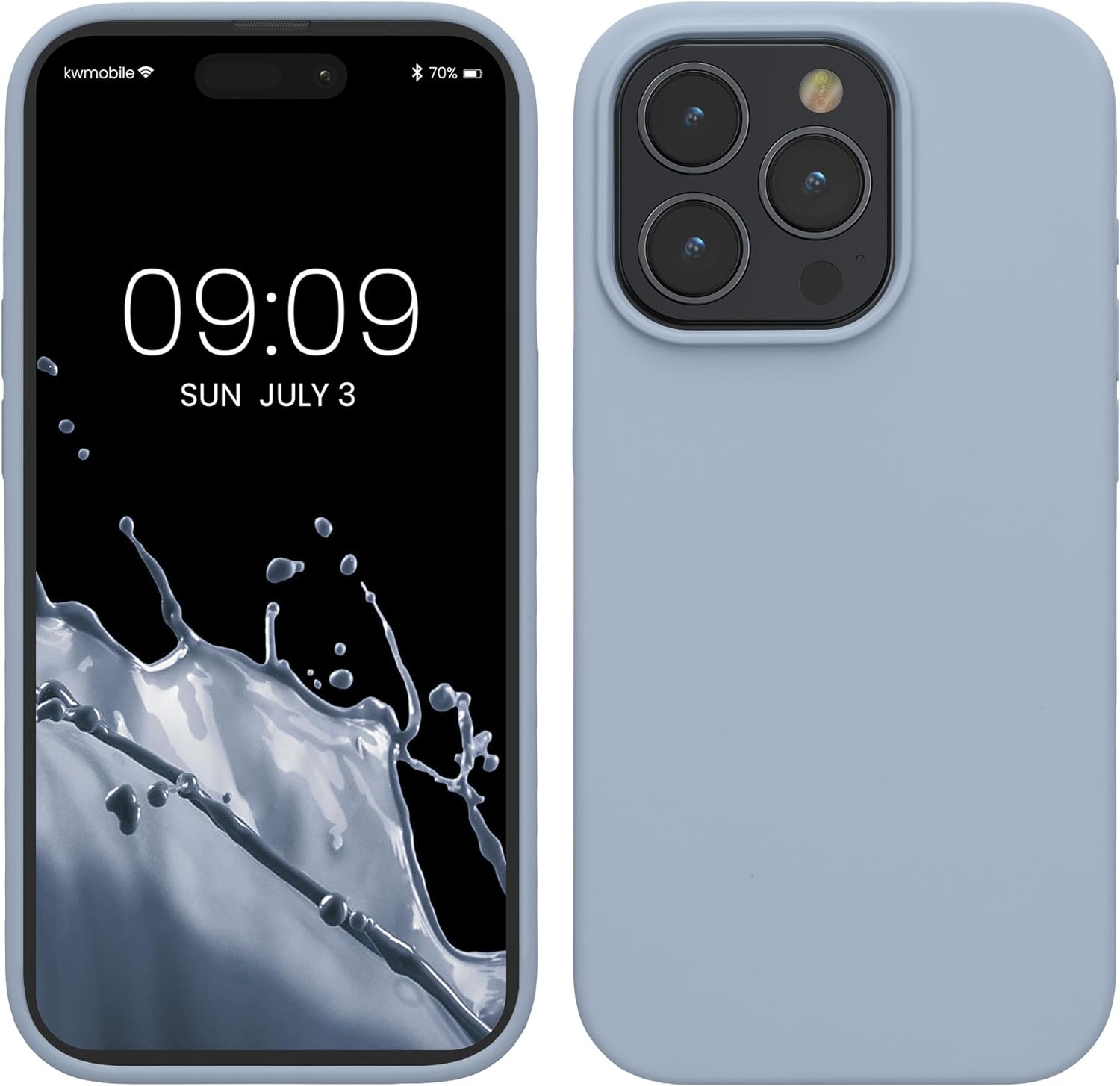 KW iPhone 15 Pro Θήκη Σιλικόνης Rubberized TPU - Light Blue