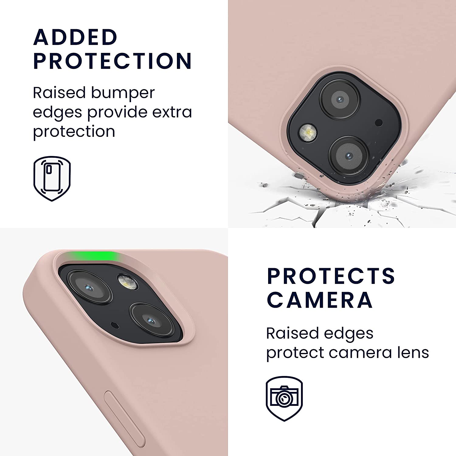 KW iPhone 13 Θήκη Σιλικόνης Rubberized TPU - Dusty Pink - 55878.10