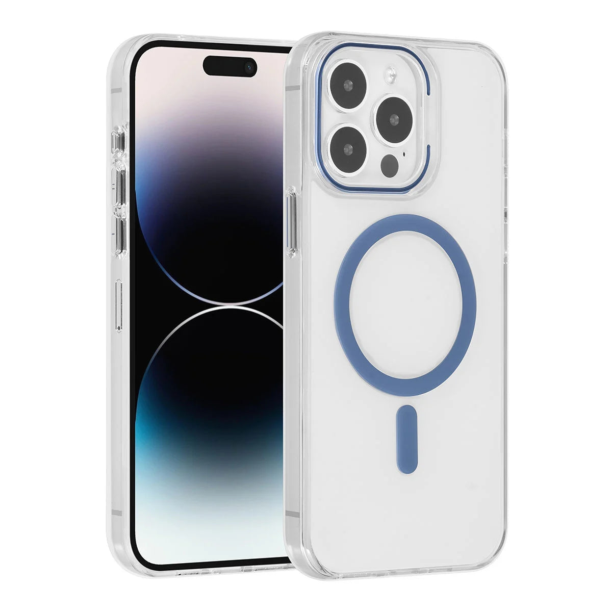 Tuniq iPhone 15 Pro Max - MagSafe Σκληρή Θήκη με Πλαίσιο Σιλικόνης - Διάφανη / Μπλε