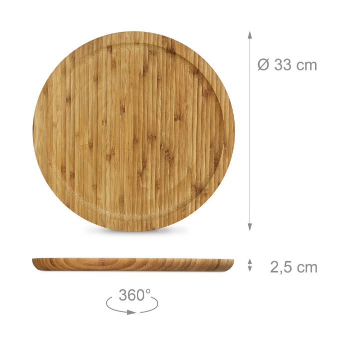 Relaxdays Πιατέλα Σερβιρίσματος από Μπαμπού - Natural - 4052025203153