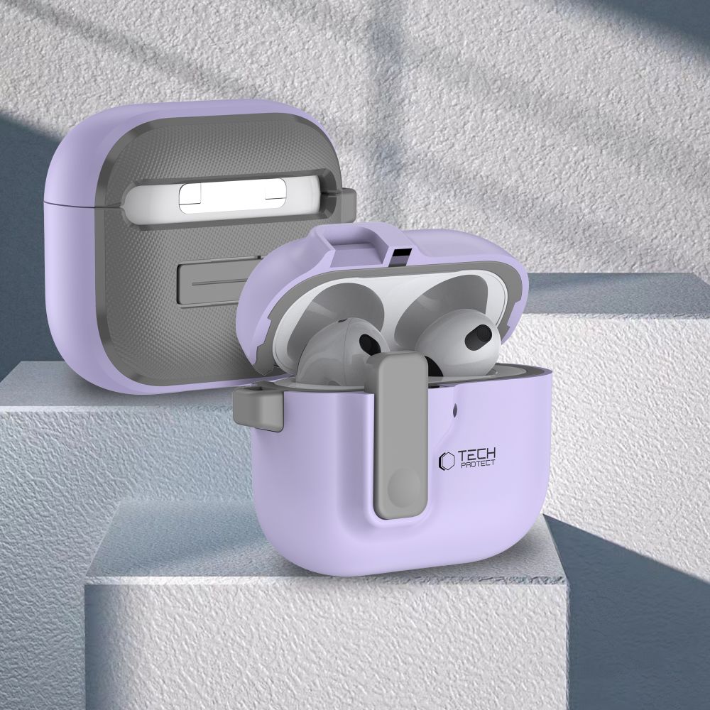Tech-Protect AirPods 4 Θήκη από Σκληρό Πλαστικό - Slim Hook - Lavender