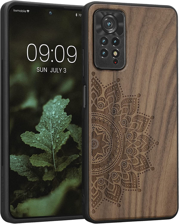 KW Xiaomi Redmi Note 11 Pro / Note 11 Pro 5G Θήκη από Φυσικό Ξύλο - Design Rising Sun - Dark Brown - 57381.02