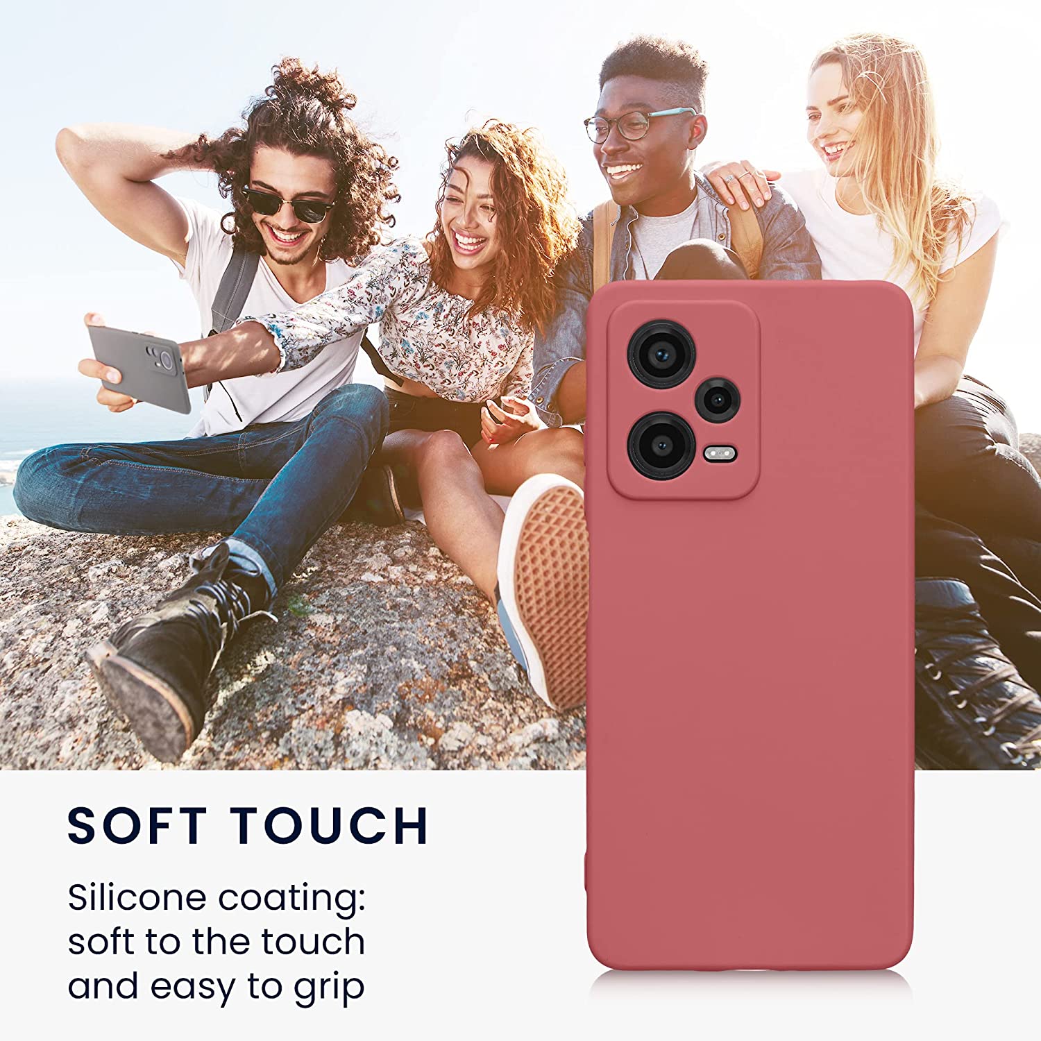 KW Xiaomi Redmi Note 12 Pro+ Θήκη Σιλικόνης TPU - Dark Rose - 60686.167