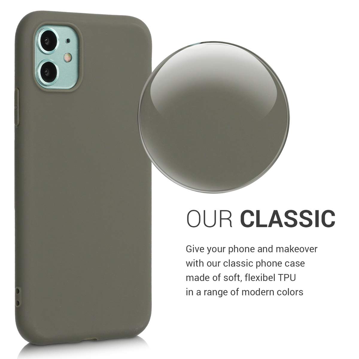 KW iPhone 11 Θήκη Σιλικόνης TPU - Olive Green Matte - 49787.101