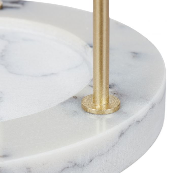 Relaxdays Μεταλλικό Stand Κοσμημάτων με Μαρμάρινη Βάση - Grey / Gold - 4052025357931