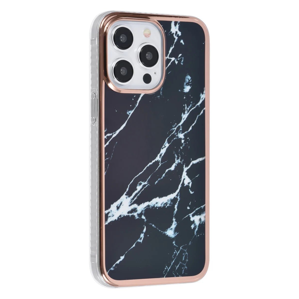 Tuniq iPhone 15 Pro Max - Σκληρή Θήκη με Πλαίσιο Σιλικόνης - Σχέδιο Μάρμαρο - Μαύρη