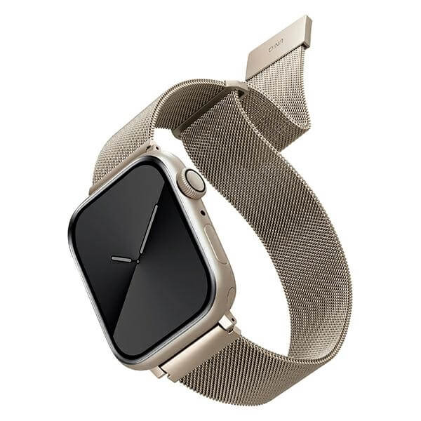 Uniq Λουράκι Apple Watch 2 / 3 / 4 / 5 / 6 / 7 / 8 / 9 / SE / SE 2 - 42 / 44 / 45 mm Dante από Ανοξείδωτο Ατσάλι - Starlight