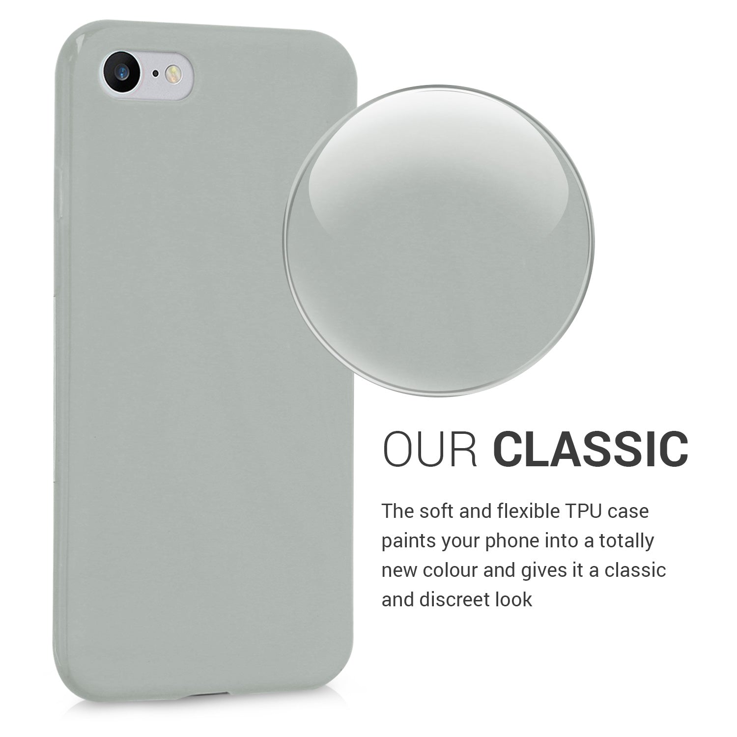 KW iPhone SE 2022 / SE 2020 / 7 / 8 Θήκη Σιλικόνης TPU - Grey Matt - 39458.22