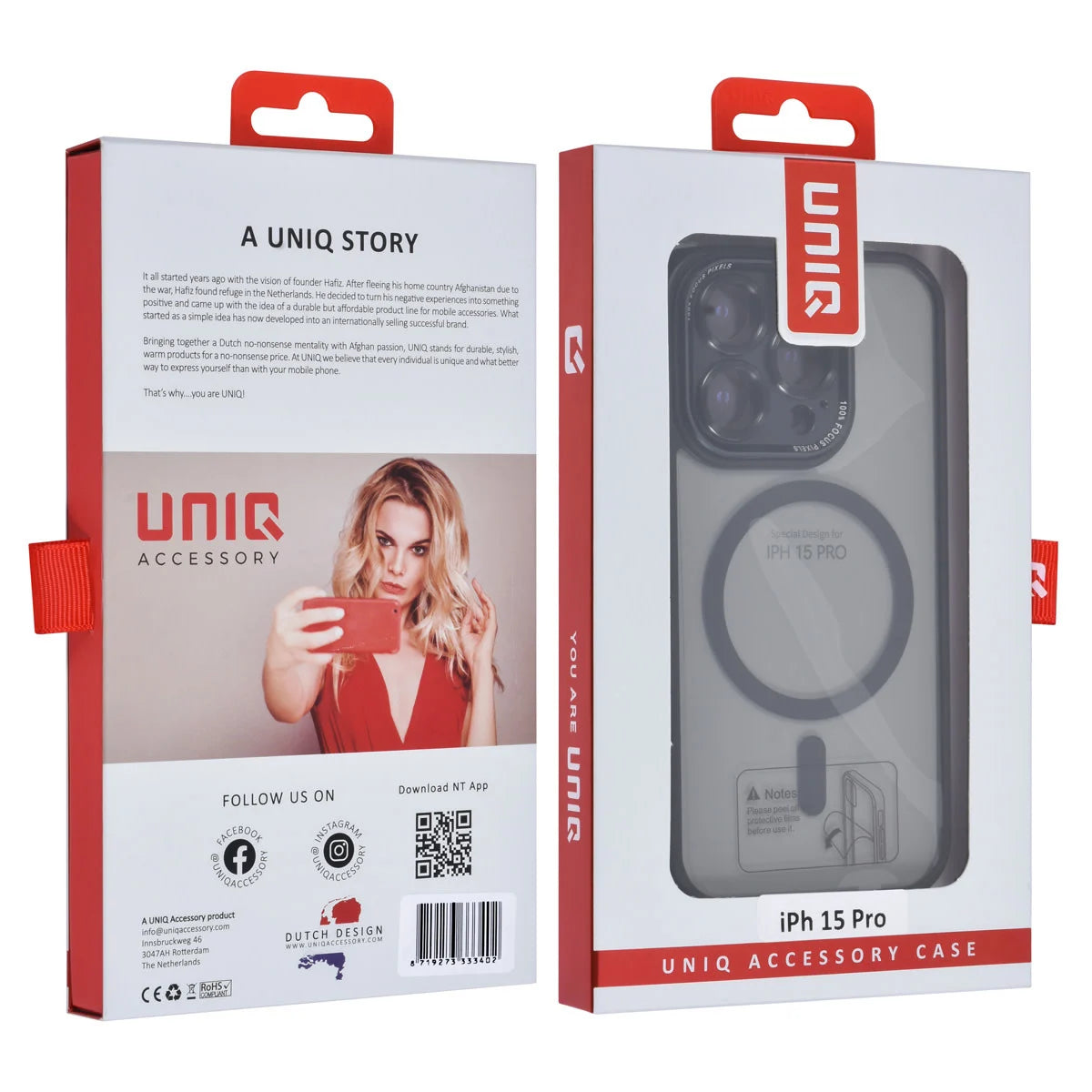 Tuniq iPhone 15 Pro - MagSafe Σκληρή Θήκη με Πλαίσιο Σιλικόνης - Μαύρο Ματ