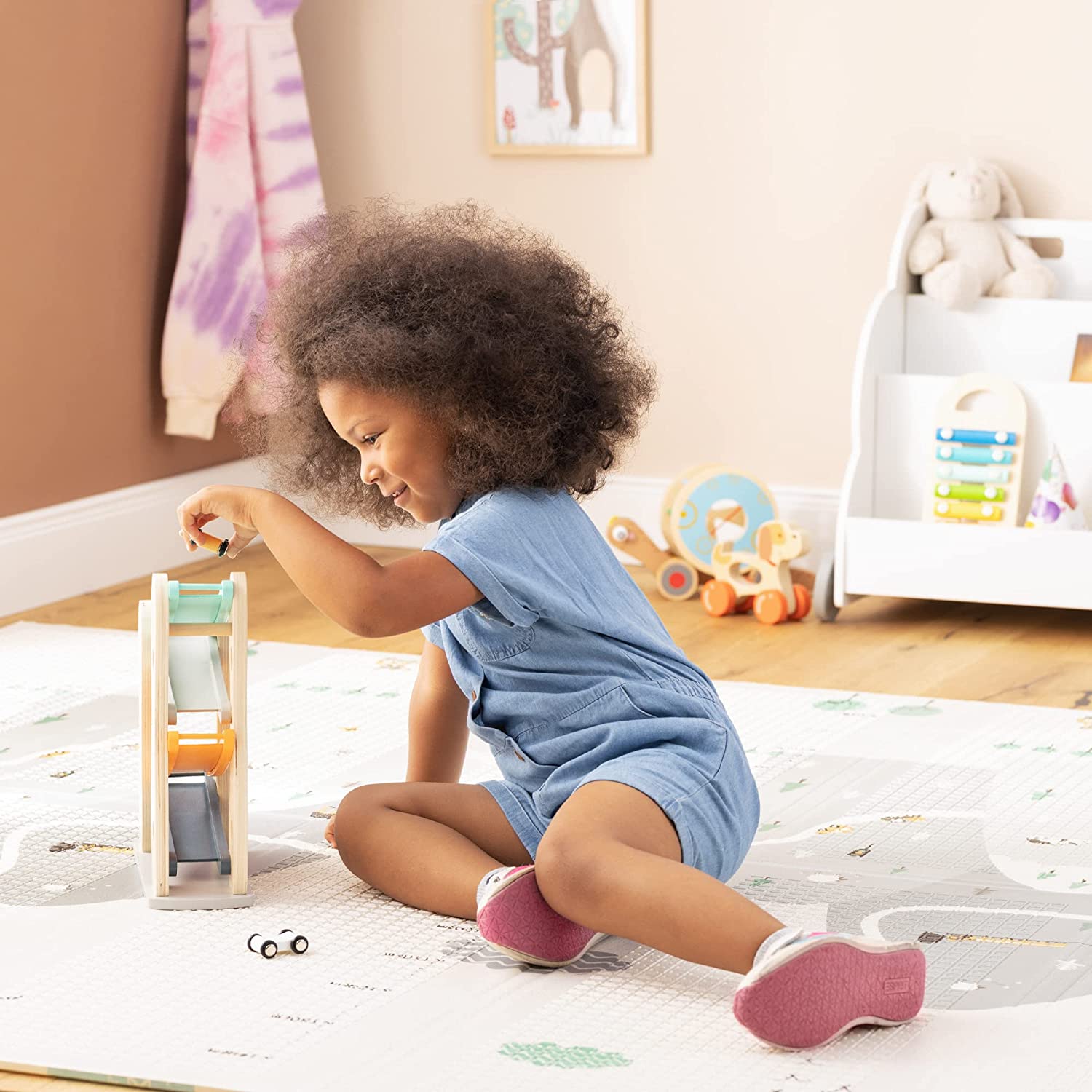 Navaris Αναδιπλούμενο Χαλάκι Παιχνιδιού Διπλής Όψης για Μωρά - Beige / Multicolour - 55293.02