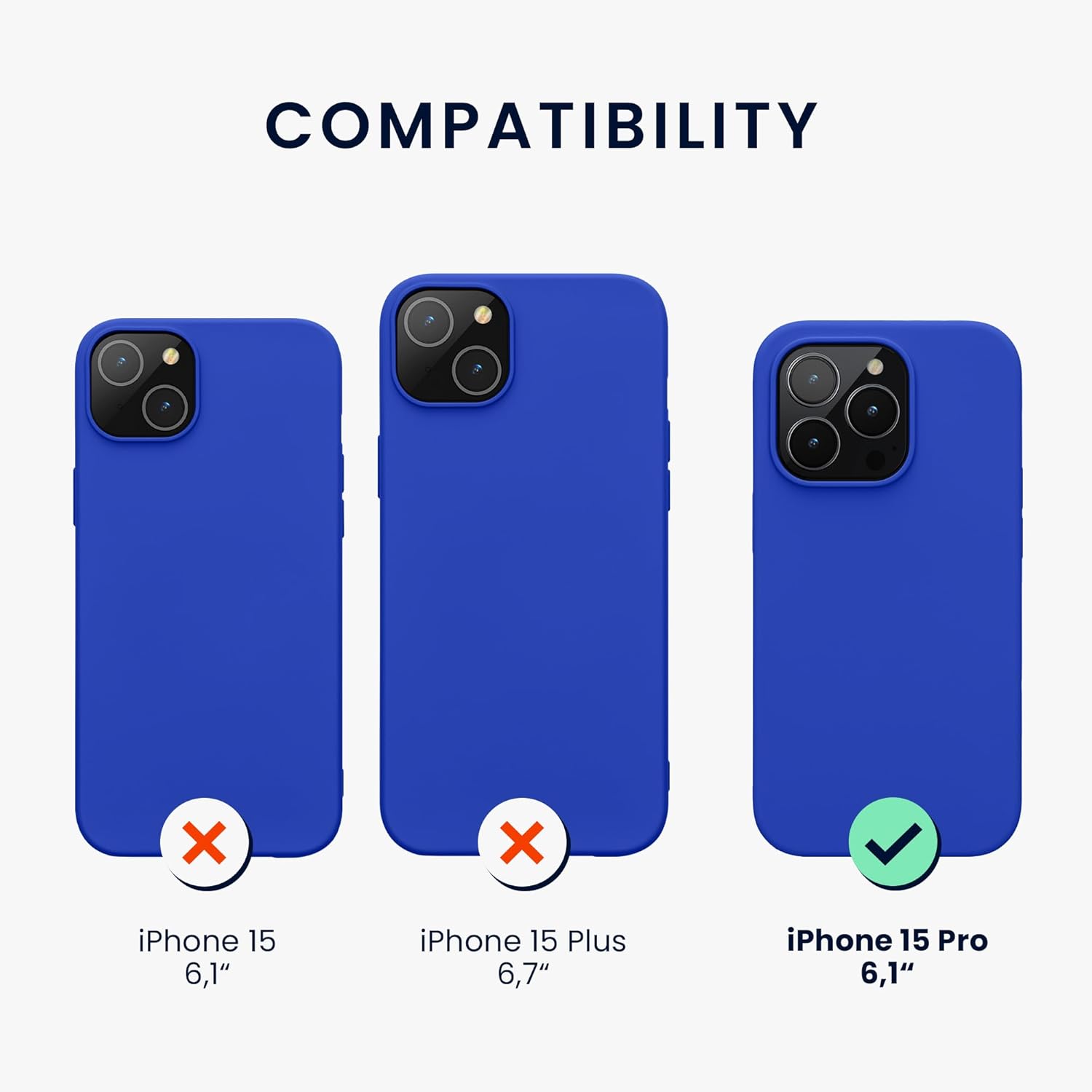 KW iPhone 15 Pro Θήκη Σιλικόνης Rubberized TPU - Baltic Blue